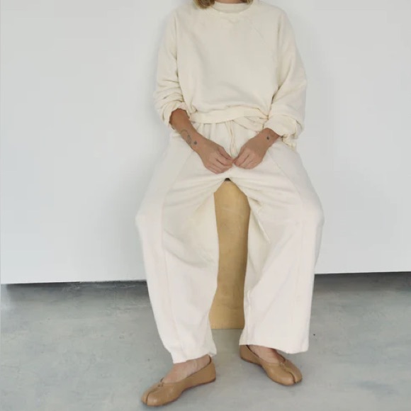 Boheme Pants - Boheme Cream Barrel Sweat Pant Small